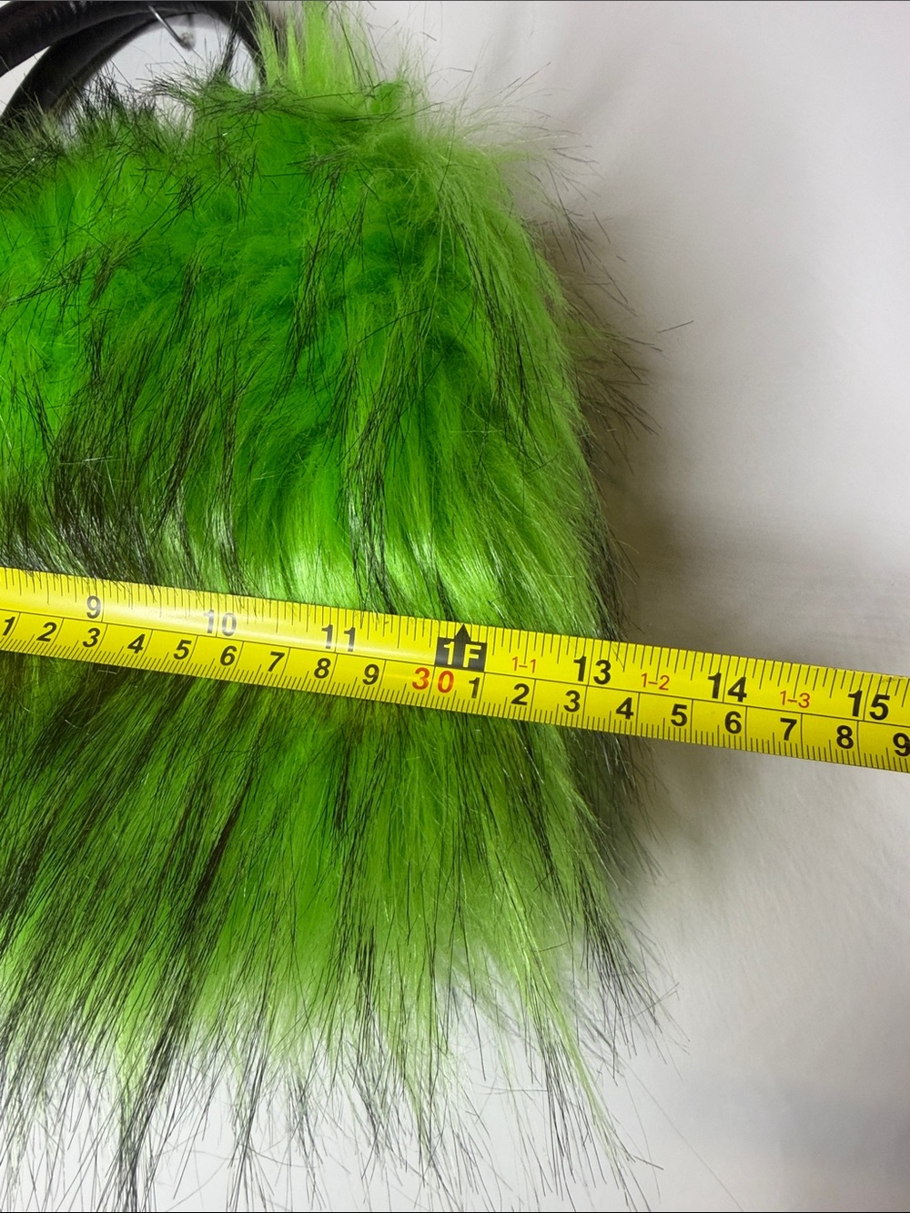 Grinch Style Christmas Green Black Faux Fur Bag Holiday Office Party Purse Bag - Picture 6 of 6